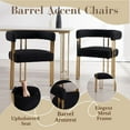 thumbnail image 5 of Dayalane Modern Dining Chairs Set of 2, Velvet Upholstered Barrel Accent Chairs with Gold Metal Legs for Dining Room, Living Room, Restaurant, Home Bar, Bistro,Black, 5 of 8