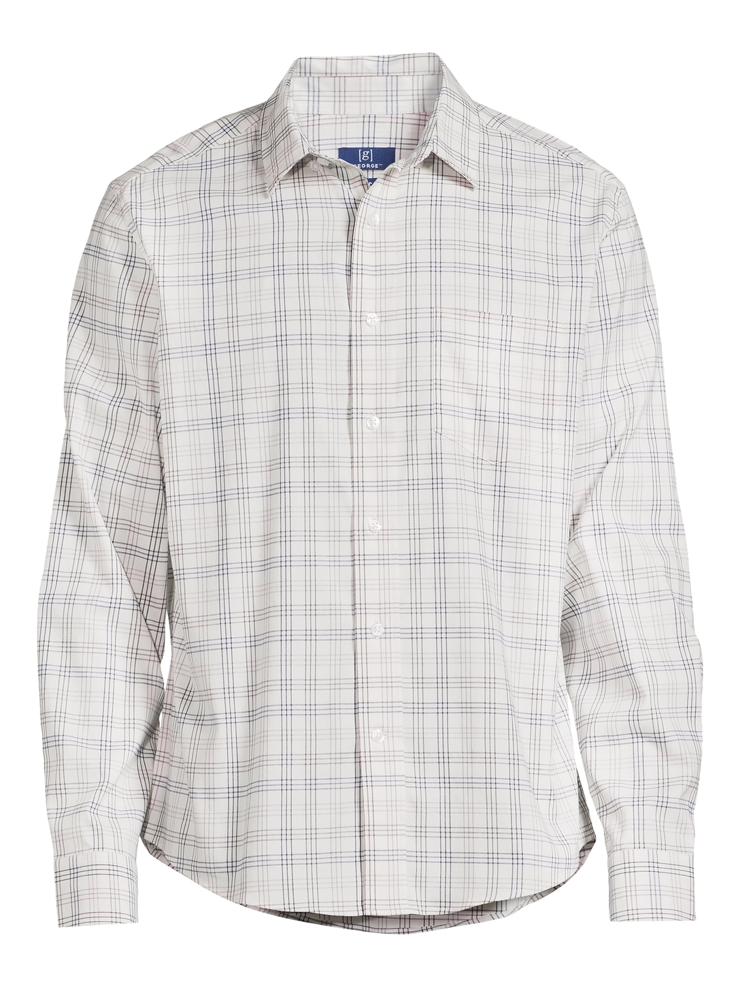 George Men's Long Sleeve Poplin Button-Up Shirt