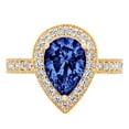 thumbnail image 7 of Halo Engagement Ring for Women - 2.36ct Simulated Tanzanite in 14K Yellow Gold Promise Ring, 7 of 7