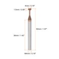 thumbnail image 2 of T Ranura Extremo Molino Fresado Cortador 4mm Corte 1.5mm Profundidad 4mm Vástago Sólido Carburo Titanio Revestido 4 Flautas para Inoxidable Acero Aleación, 2 of 6