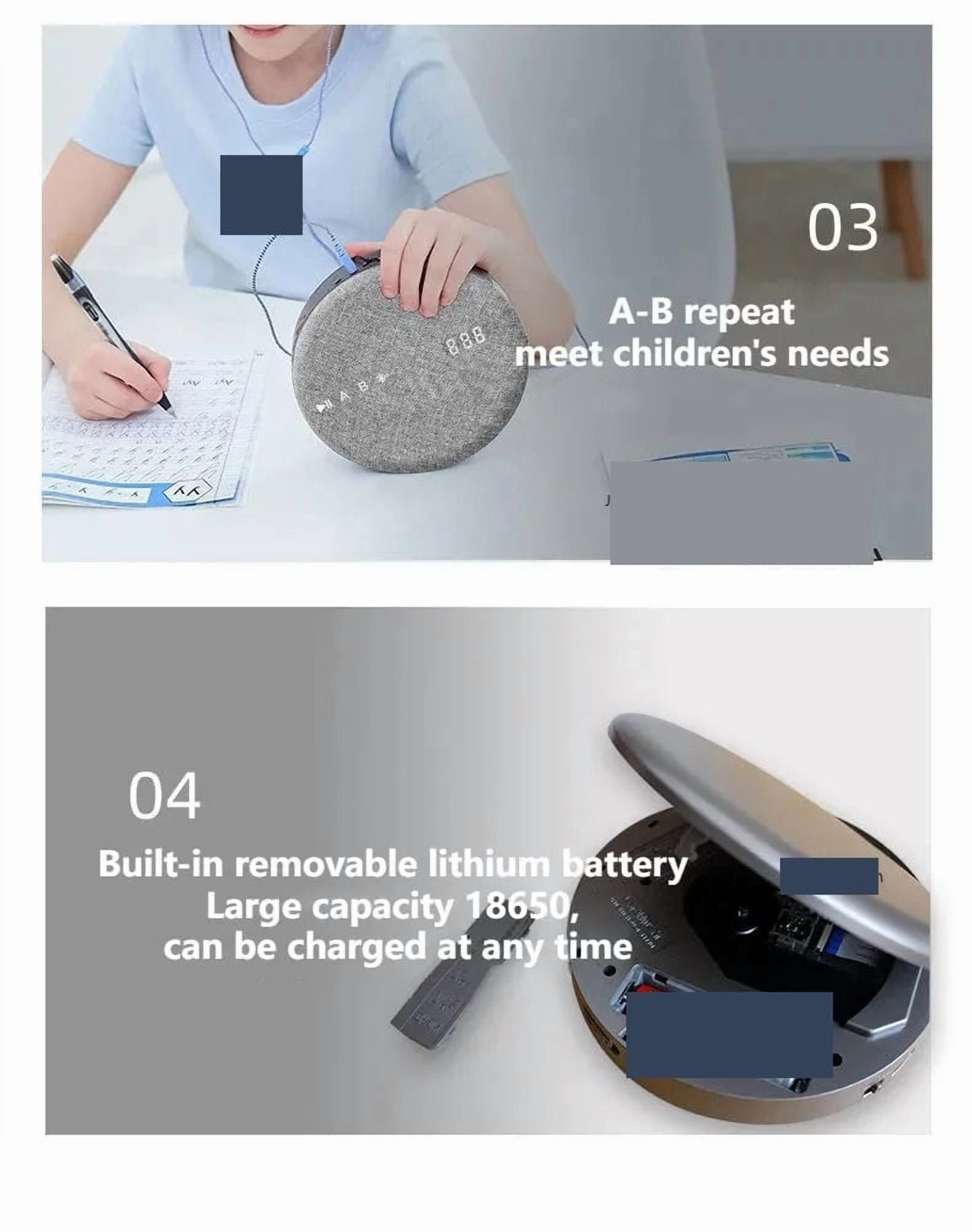 Multi-functional Portable CD Player DVD/VCD Two-Way Bluetooth Built-In Speaker Rechargeable Video