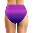 thumbnail image 3 of Womens Swimsuits High Waist Bikini Bottoms Swim Briefs Beach Shorts Ruched High Cut Full Coverage Swimsuit Sports Yoga Shorts Dark Purple XL, 3 of 5