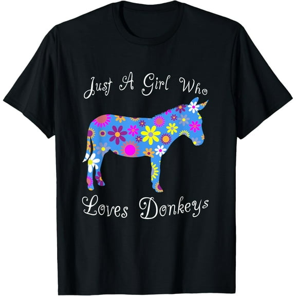 Cute Floral Donkey Lover Just A Girl Who Loves Donkeys T-Shirt