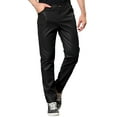 thumbnail image 1 of INSPIRE CHIC Men's Pants Faux Leather Slim Fit Zip-Fly Solid Pants 36 Black, 1 of 5