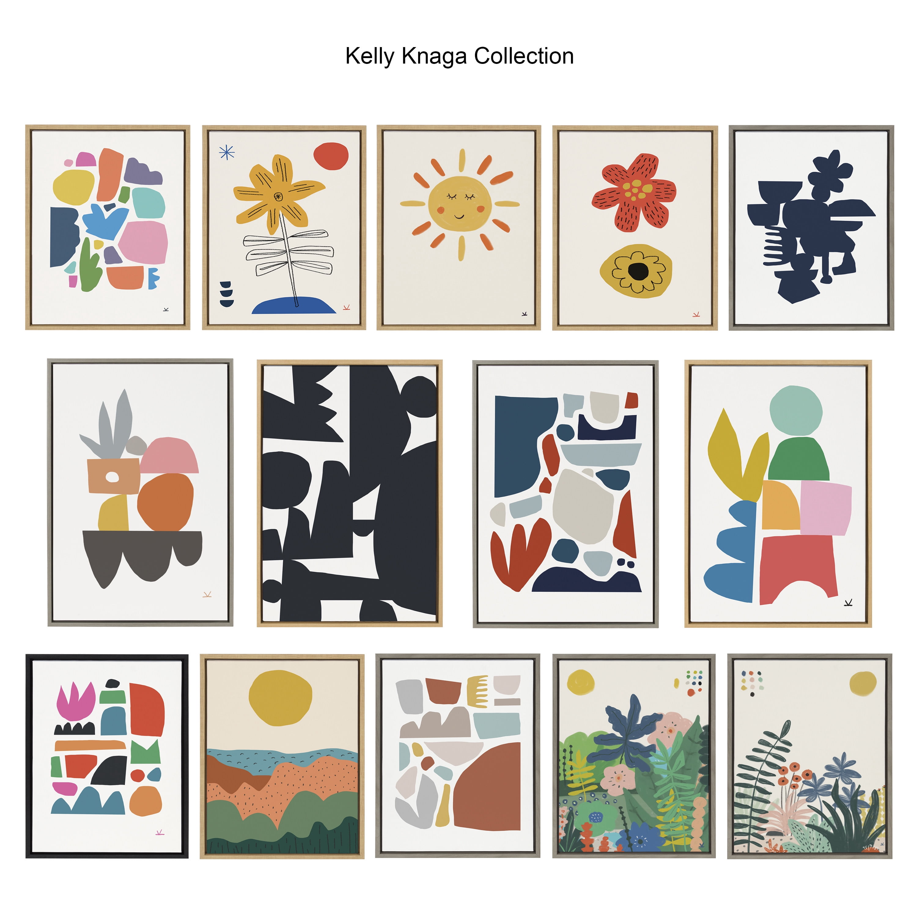 Kate and Laurel Sylvie Spring Framed Canvas Wall Art by Kelly Knaga 18x24 Natural Decorative Abstract Art for Wall
