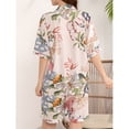 thumbnail image 2 of jinghuiyue Pajamas Set for Women Short Sleeve Button Down Floral Sleepwear 2 Piece Pjs Shorts Lounge Sets XXL, 2 of 7
