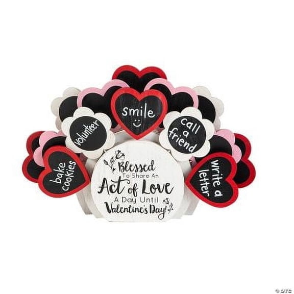 Acts of Love Countdown Activity Calendar to Valentine’s Day - Wood with 14 Hearts - Fun for Kids and Families