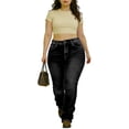 thumbnail image 3 of QERINTE Womens Plus Size bootcut Jeans High Waisted Stretchy Jeans Embroidered Curvy, 3 of 5