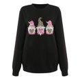 thumbnail image 4 of EQWLJWE Women Crewneck Long Sleeve Oversized Gnomes Graphic Fall Sweatshirts Plaid Leopard Love Heart Printed Tops, 4 of 5