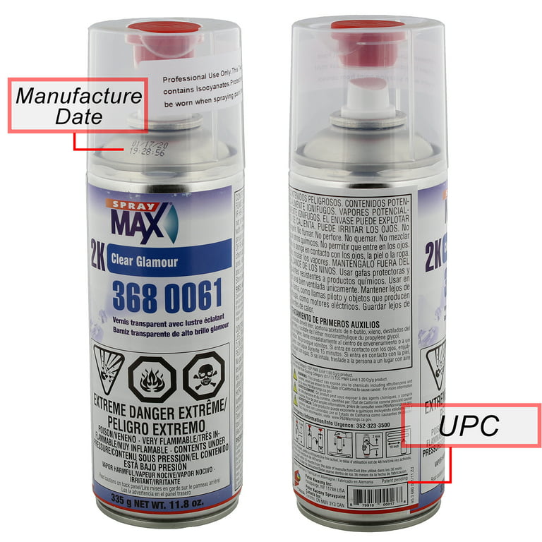 Spray max SprayMax 2K High Gloss Finish Clear Coat Spray Paint | Car Parts  and Repair Refinishing Clear Coat for Permanent Sealing of Coated Surfaces