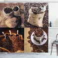 thumbnail image 1 of Ambesonne Coffee Shower Curtain, Rustic Collage of Grains, 69"Wx75"L, Dark Sand Brown Brown, 1 of 3