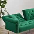thumbnail image 4 of 71 inches Convertible Futon Sofa Bed,Modern Reclining Futon Loveseat Couch Sleeper Sofa with 2 Pillows Sleeper Sofa for Living Room,Green, 4 of 7