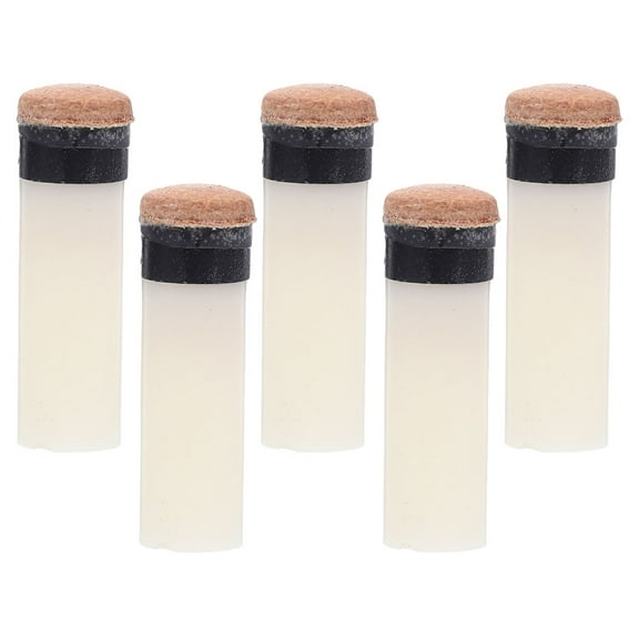 HEMOTON  5 Pcs Billiard Cue Accessories Felt Pool Stick Replacement Tips on White