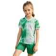 thumbnail image 4 of Weebloom Kids Boys Summer Athletic Outfit Girls Football Quick Drying Training Shirt Shorts Set Basketball Tracksuit Shorts T Shirt Sportsuit Boy Running Sports Clothes Set 9-10 Years Green, 4 of 6