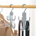 thumbnail image 3 of YIMWNYI Double Layer Rotating Hook, 360° Swivel Multi-Functional Bag Scarf Hanger, Home Wardrobe Organizer for Ties, Belts, Accessories Storage, Durable & Stylish Closet Space Saver, White/Gray, 3 of 6