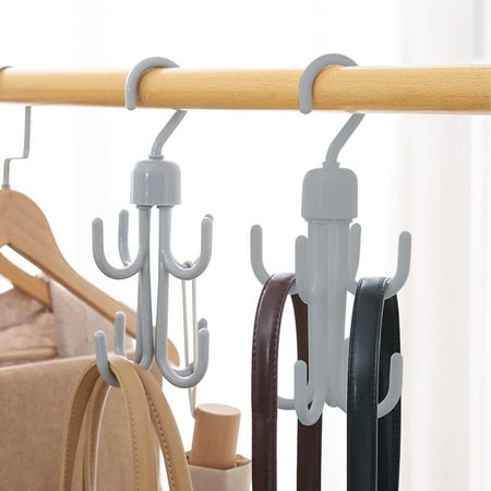 weibbin Multi-Purpose Belt Hanger  Double Layer Rotating Hook  Tie Hanger for Closet Rotatable Belt Organizers and Storage Hook for Belt  Bra  Hat  Tank Top  Tie  Scarf  Purse