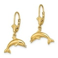thumbnail image 2 of 14K Jumping Dolphin Leverback Earrings, 2 of 4