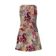 thumbnail image 5 of Pavied Robe Soleil Boho Robe Midi Printemps/été Imprimé Fleuri Décontractée Débardeur Poches Jupe de Plage Jupe Décontractée Robe de Plage Robes Femmes Liquidation Violet 2TG, 5 of 5