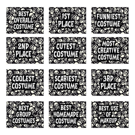 Koyal Wholesale Kids Halloween Gift Card Holder Sleeves for Party Costume Contest Skulls Pack-12