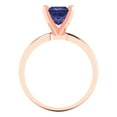 thumbnail image 4 of Clara Pucci 14K Rose Gold Solid Gold Tanzanite Solitaire Anniversary Ring for Women - 1.5 cttw Princess Cut, 4 of 8