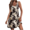 thumbnail image 2 of Ovzne Robes d'Été pour Femmes Robe Femme Robe Décontractée pour Femmes avec Poches Été Boho Robe de Plage Robe T-Shirts Robe Col en V Ample Robes Débardeur Robe pour Femmes Imprimée Liquidation, 2 of 7