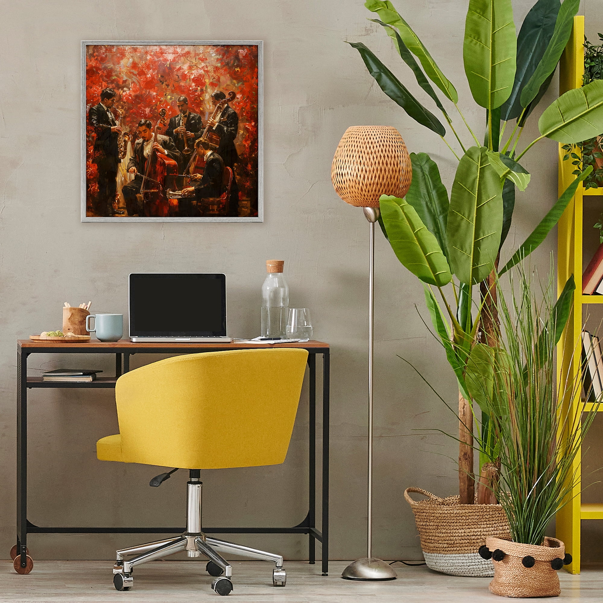 Stupell Industries Play More Jazz Performance Gray Framed Giclee Art, design by Marta Wiley
