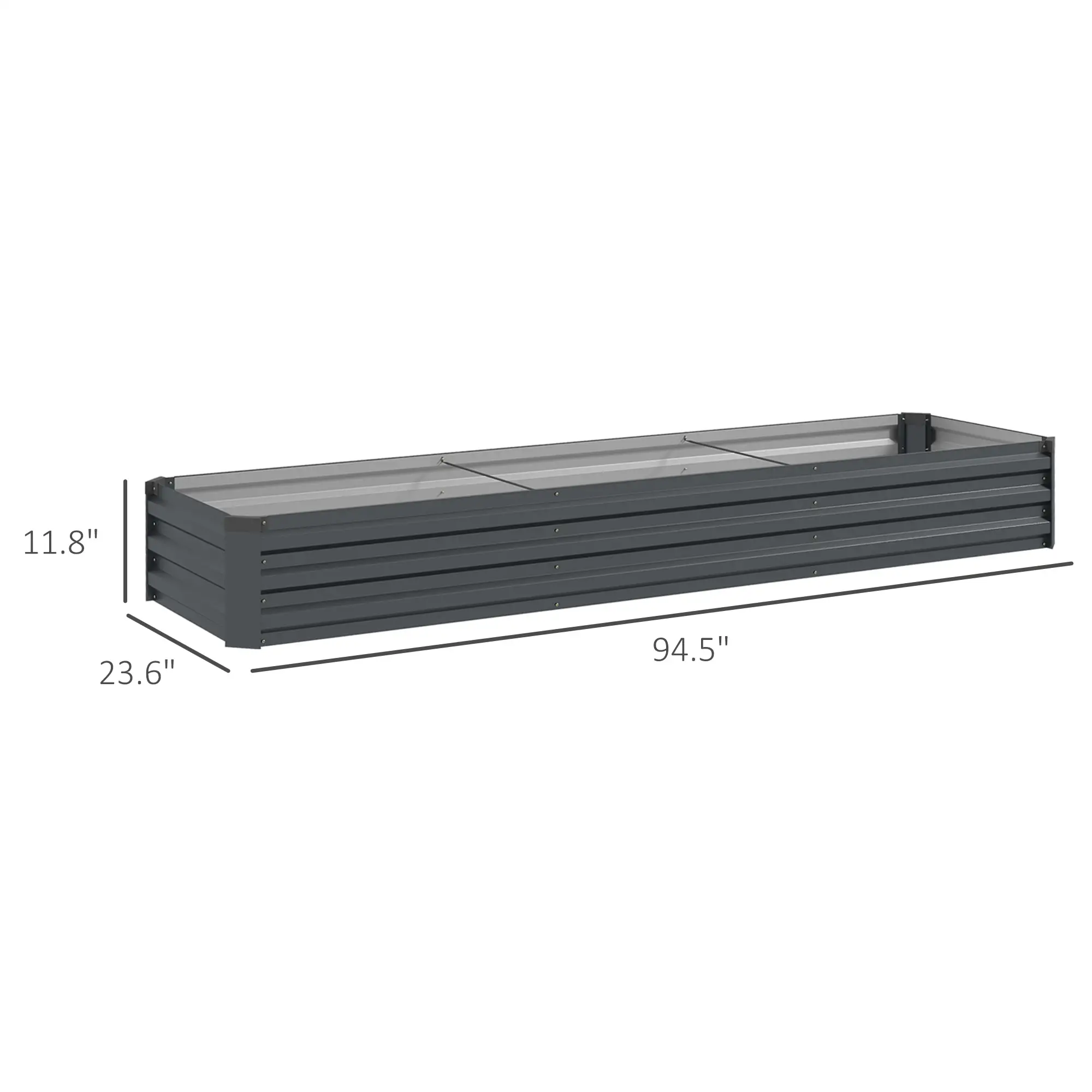 Galvanized Raised Garden Bed Kit for Flowers, Herbs and Vegetables