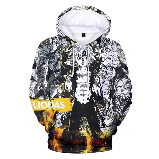 Sudaderas con capucha de los siete pecados capitales, chaqueta informal para adultos y niños, tallas para niños, Meliodas, jersey de Cosplay03Niños130 Deng Xun unisex