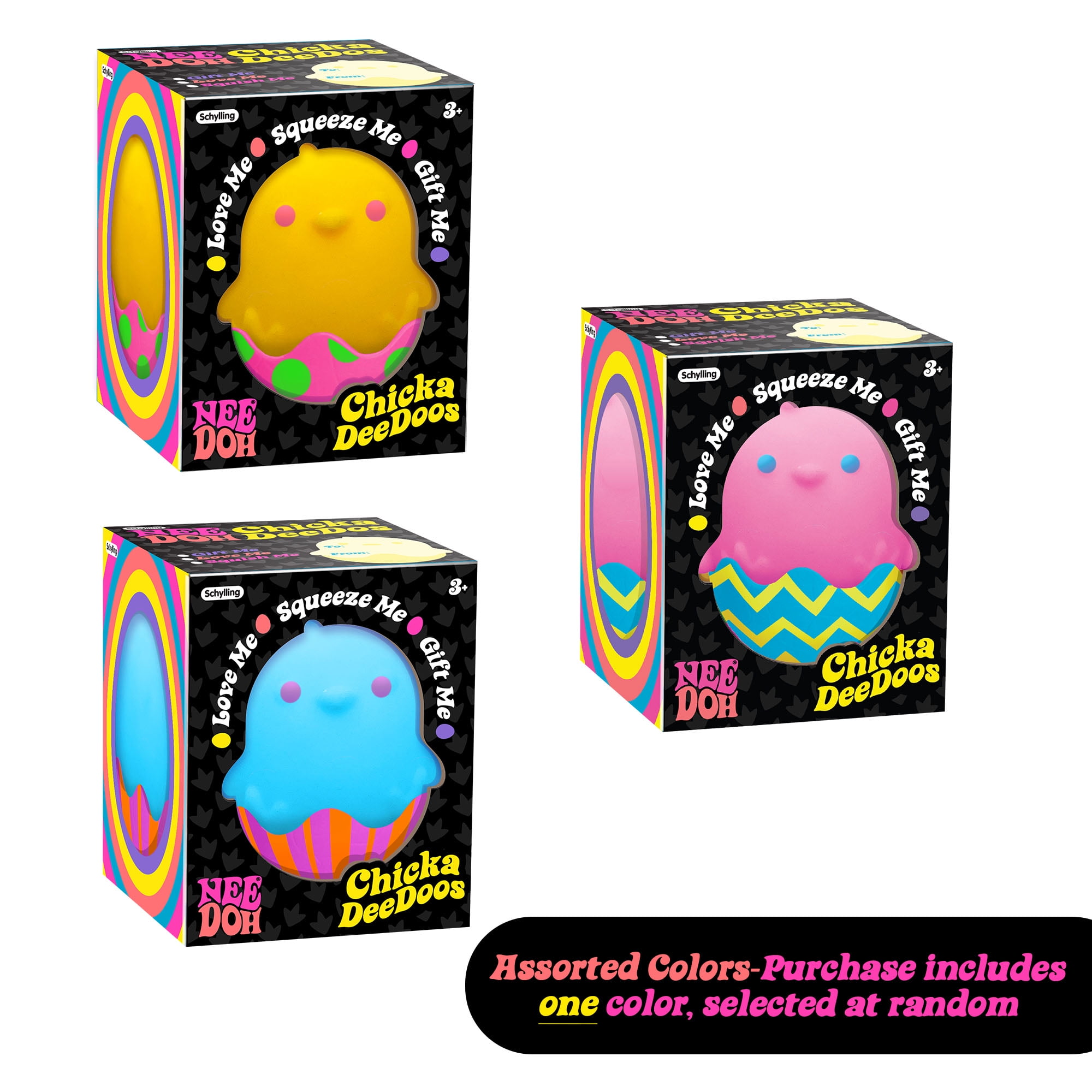 Schylling Needoh ChickaDeeDoos, Squishy Chick with Removeable Shell, Novelty Toy, Children Ages 3+  (图2)