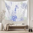 thumbnail image 5 of Coastal Purple Tapestry for Bedroom Wall Hanging Tapestry, Ocean Coral Starfish Jellyfish Seahorse Ceiling Backdrop Tapestries Poster Blanket Wall Decor for Teens Room Living Room Dorm 55" x 73", 5 of 8