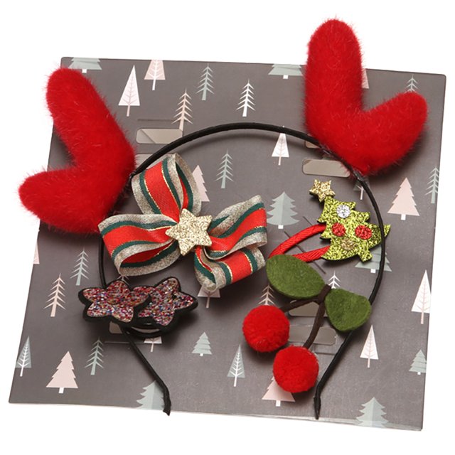 Coofit Christmas Party Accessories Festive Cute Hair Clips Set Xmas Hair Accessories