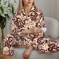 thumbnail image 4 of Goofa Snake Printed Women’s 2 Piece Pajama Set Super,Pajamas Women's Long Sleeve Sleepwear Soft Button Down Loungewear Pjs Lounge Set Nightwear-X-Large, 4 of 9