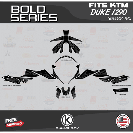 Kalair GFX Graphics Kit for Ktm 1290 SUPER DUKE R STREET BIKE (2020-2023) Bold Series