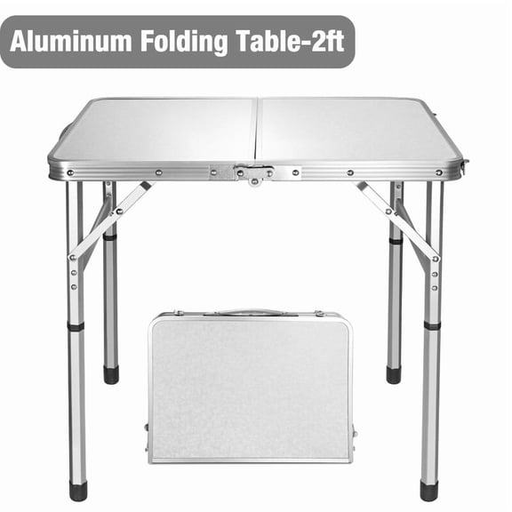 XgoodX Folding Camping Table 2ft Portable Lightweight Table w/Adjustable Legs US