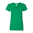 thumbnail image 2 of Gildan - Heavy Cotton Women’s V-Neck T-Shirt - 5V00L - Irish Green - Size: S, 2 of 3