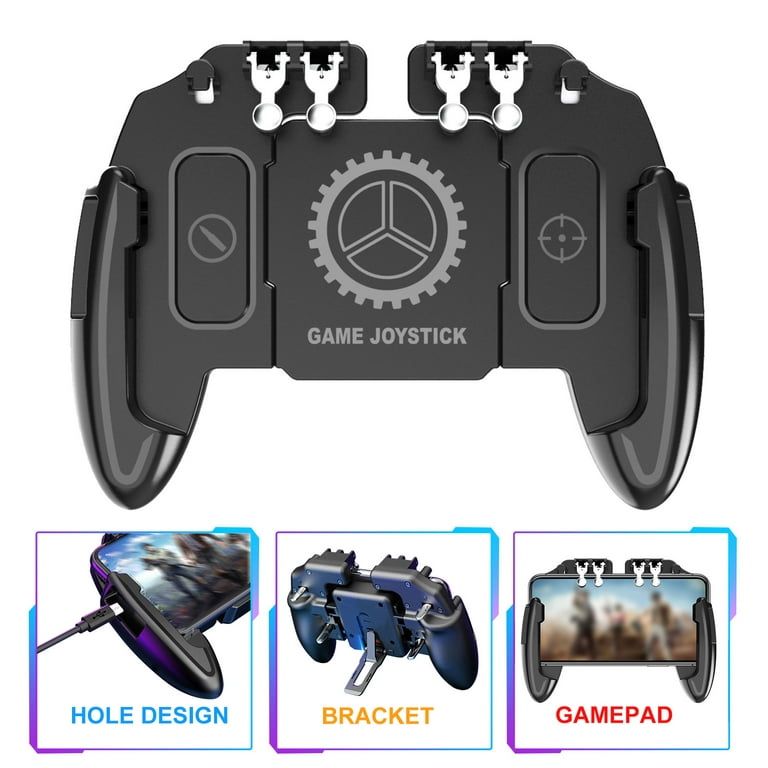TSV Mobile Phone Controller Trigger L1R1 L2R2 Joystick for PUBG Call of Duty, Aim Shoot Phone Game Controller, Mobile Gamepad Fit for iPhone Samsung Game Accessories, 6 Finger Operation -