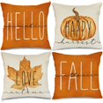 thumbnail image 1 of Maojin Decoración De Halloween Fundas De Almohada De Otoño Juego De 18x18 para Decoración De Otoño Hojas De Arce Almohadas De Otoño Al Aire Libre Felices Cojines Decorativos 4 Piezas, 1 of 6