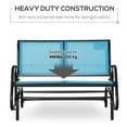 thumbnail image 6 of Yardi Yarda 2-Person Outdoor Glider Bench, Patio Double Swing Rocking Chair, Loveseat with Power Coated Steel Frame, Blue, 6 of 11