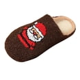 thumbnail image 6 of Rokment Christmas Santa Xmas Tree Matching Slippers for Women Cute Funny Fleece Lined Fuzzy House Shoes Cozy Warm Winter Memory Foam Bedroom Indoor Slip on Coffee Size 9, 6 of 9