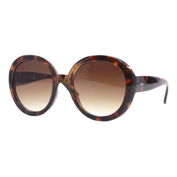 PASTL Simone Oversized Round Sunglasses Women, Retro Fashion UV400 Shades Tortoise, Brown
