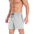 thumbnail image 5 of GIRUNS Men's 2 in 1 Hybrid Shorts Summer Quick Dry Running Athletic Stretch Gym Beach Short, 5 of 6