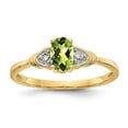 thumbnail image 6 of 14k Yellow Gold Solid Diamond & Peridot Band Ring, 6 of 7