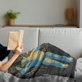 thumbnail image 3 of Astronaut Soft Flannel Fleece Throw Blanket, 3D Astronaut I Need More Space Speech Bubble Comic Adventure Science, Cozy Plush for Indoor and Outdoor Use, 60" x 80", Black Mustard Grey, by Ambesonne, 3 of 5