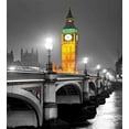 thumbnail image 3 of London Duvet Cover Set, Big Ben and Westminster Bridge at Night in UK Street River European Look, Decorative 2 Piece Bedding Set with 1 Pillow Shams, Twin Size, Grey Yellow, by Ambesonne, 3 of 3