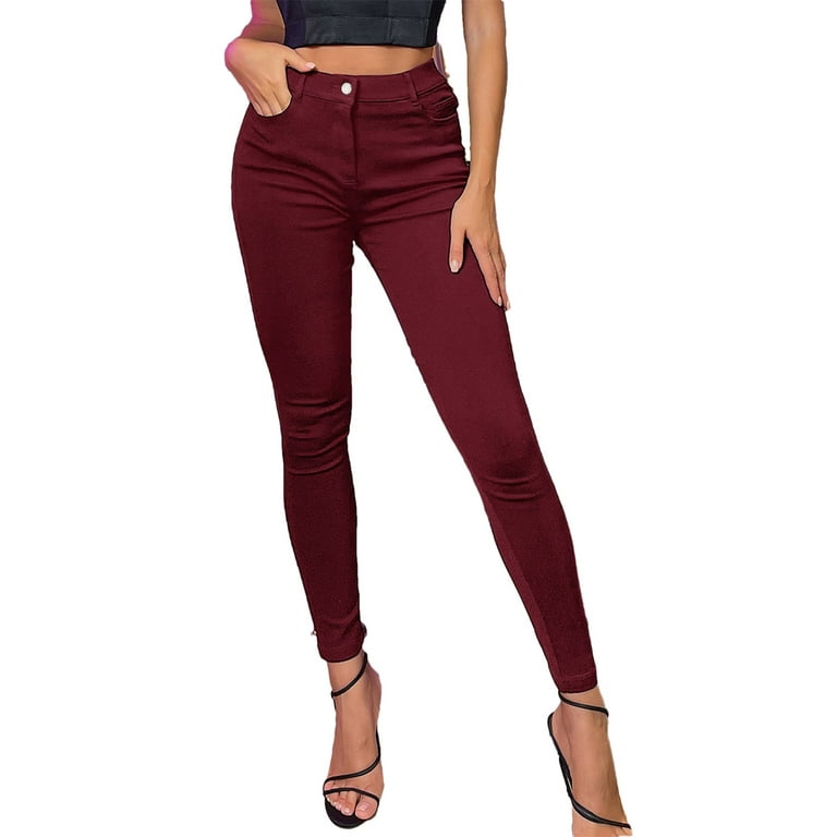 Red skinny cheap trousers