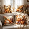 thumbnail image 5 of Lzobxe 4 Pack Halloween Pillowcases, Decorative Outdoor Cushion Cover, 45x45cm Ghost Pumpkin Throw Pillow Cover for Sofa Couch Home Party Decor, 5 of 6