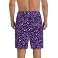 thumbnail image 2 of Balery Purple Leopard Men's Cotton Knit Pajama Shorts Waistband & Pockets,Short Pajama Pants-4X-Large, 2 of 8