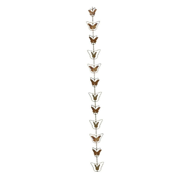 Rainwater Chains Metal Rainwater Catcher Chain, Decorative Rain Chains Rain Gutter Drain for Backyard Home Roofs Divert Water