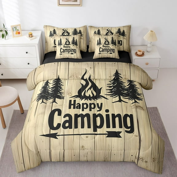 Erosebridal Camping Bed in a Bag Twin size for Teens, Lake House Bed Set, Rustic Hunting Decor, Reversible