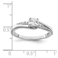 thumbnail image 3 of Sterling Silver Rhodium-plated Polished & CZ Ring - Size 6, 3 of 3